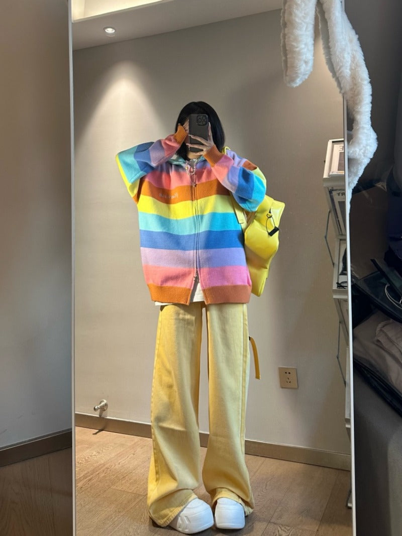 Women's Autumn Dopamine Color Retro Jeans Loose Casual Straight Leg Slimming Colored Pants - Image 4