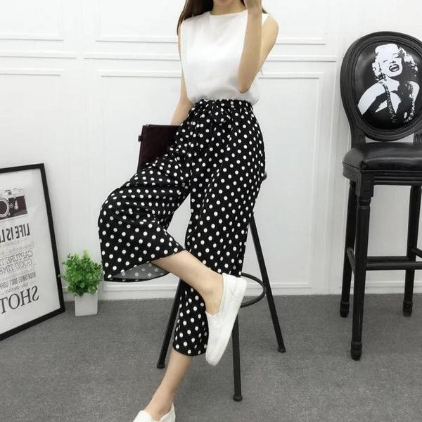 Vertical-striped chiffon wide-leg pants - Image 7