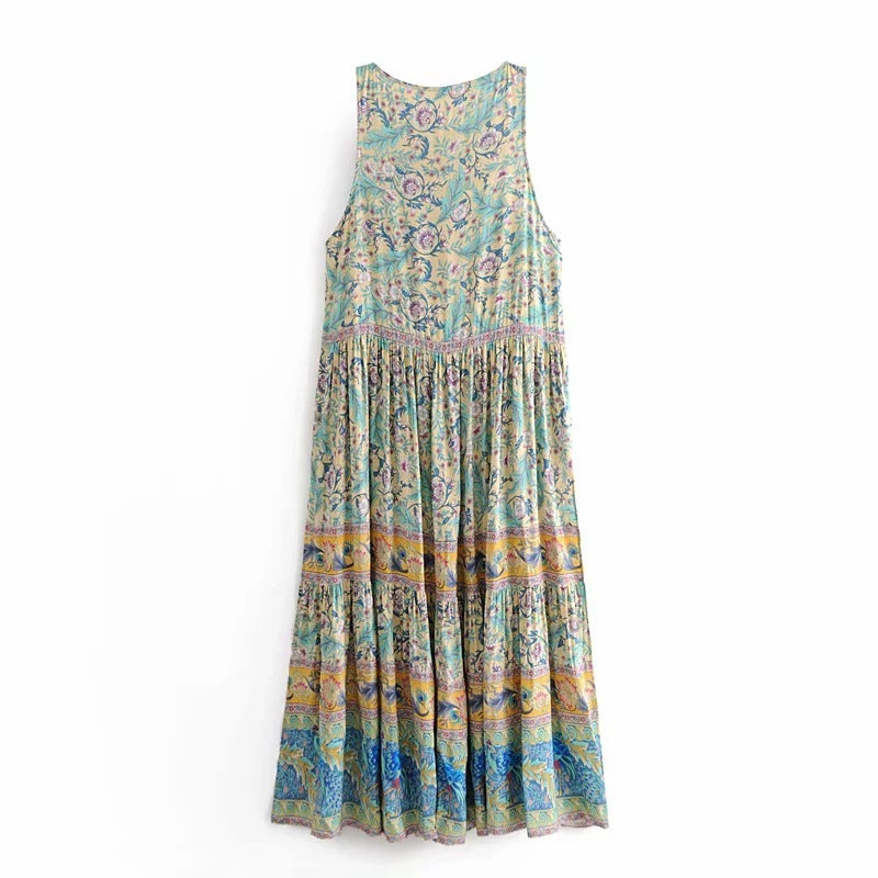 New Bohemian Printed Dresses European and American Women's Holiday Wind Beach Dresses - Image 2