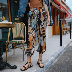 Printed loose wide leg pants