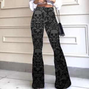 Trend Irregular Wide-leg Pants Abstract Printing Loose Casual Wide-leg