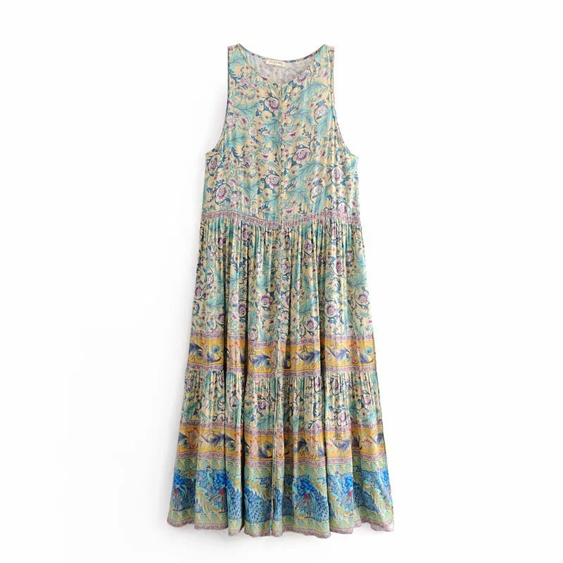 New Bohemian Printed Dresses European and American Women's Holiday Wind Beach Dresses - Image 6
