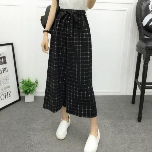 Vertical-striped chiffon wide-leg pants - Image 6