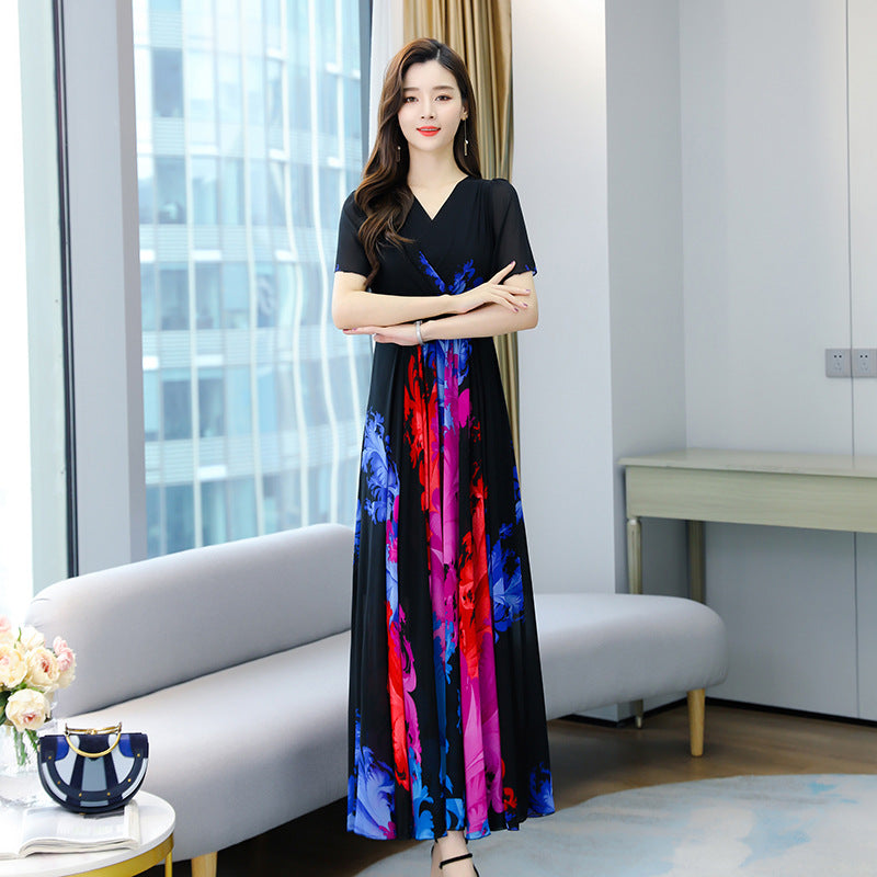 Chiffon Long Waist Slimming Temperament Maxi Skirt To Ankle - Image 4