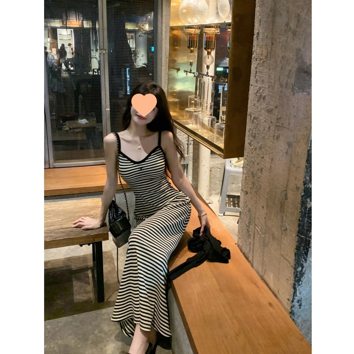 Fashionable Casual Striped Sheath Maxi Skirt Figure-flattering And Slimming - Image 2