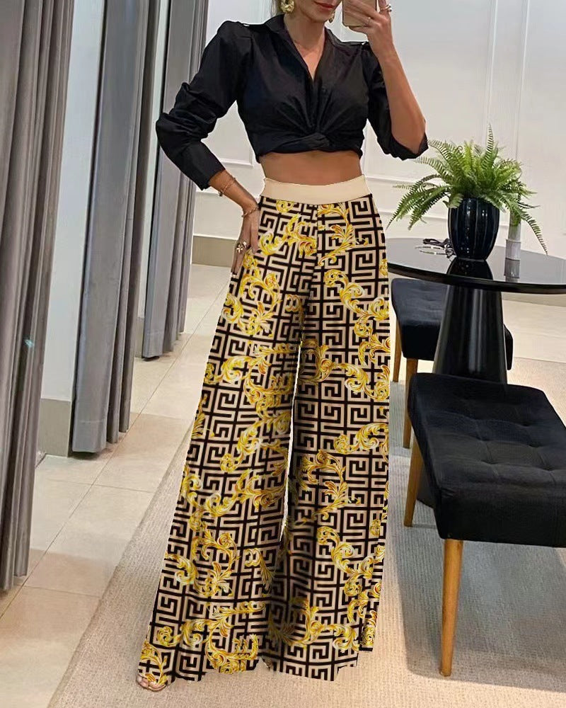 Fashion Casual Printing Wide Leg Pants - Image 6