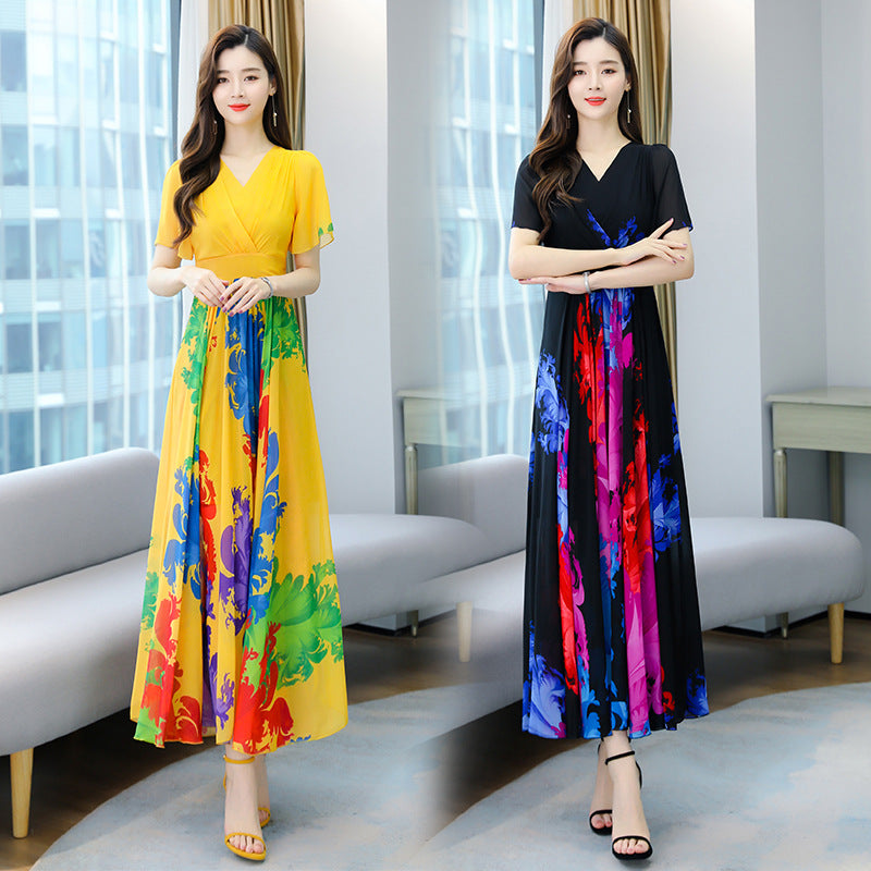 Chiffon Long Waist Slimming Temperament Maxi Skirt To Ankle - Image 6