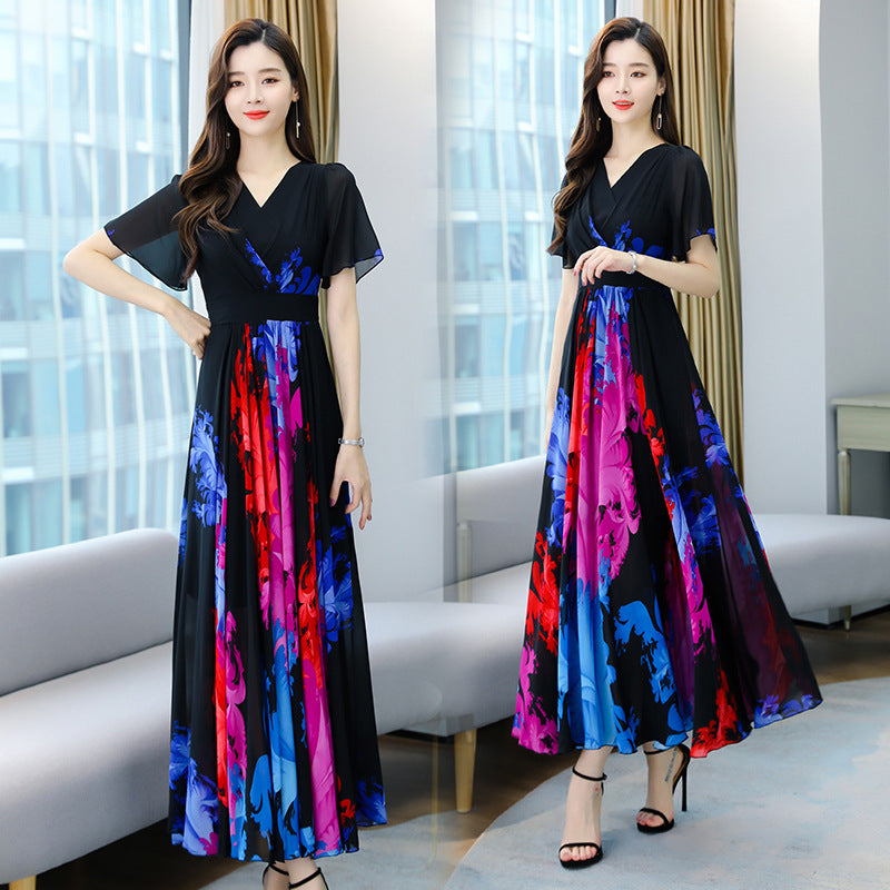 Chiffon Long Waist Slimming Temperament Maxi Skirt To Ankle - Image 3