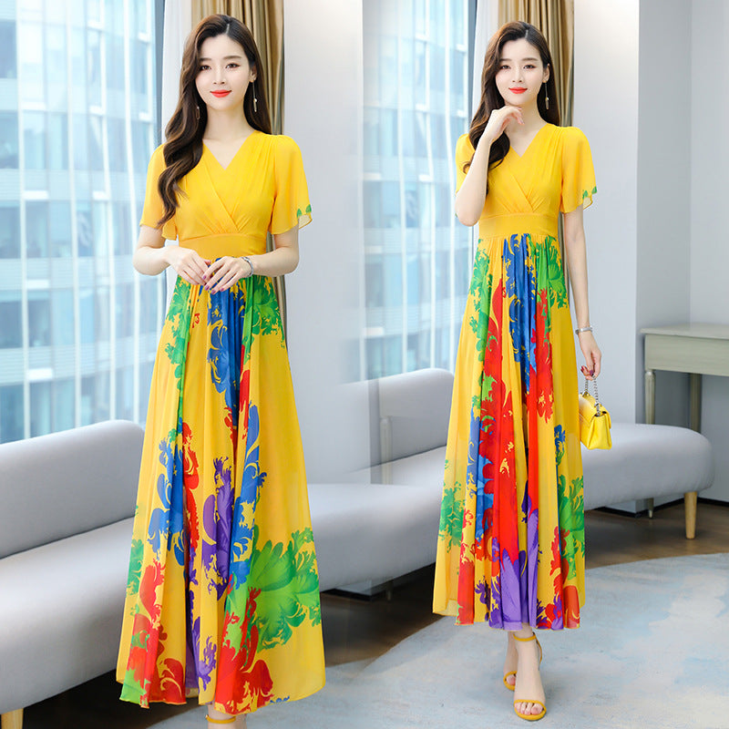 Chiffon Long Waist Slimming Temperament Maxi Skirt To Ankle - Image 7
